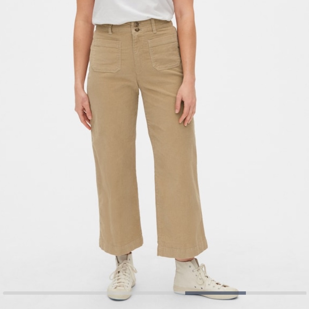 Gap High Rise Wide Leg Khaki Cords